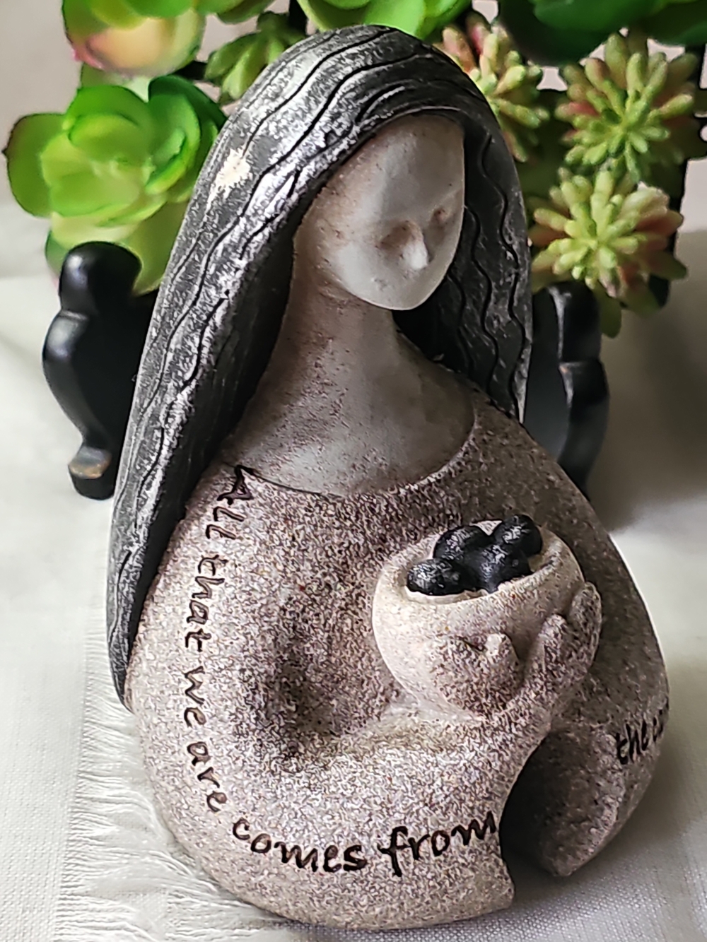 Handcrafted Art Stone By CARSON "Mother" Figurine Home Accent